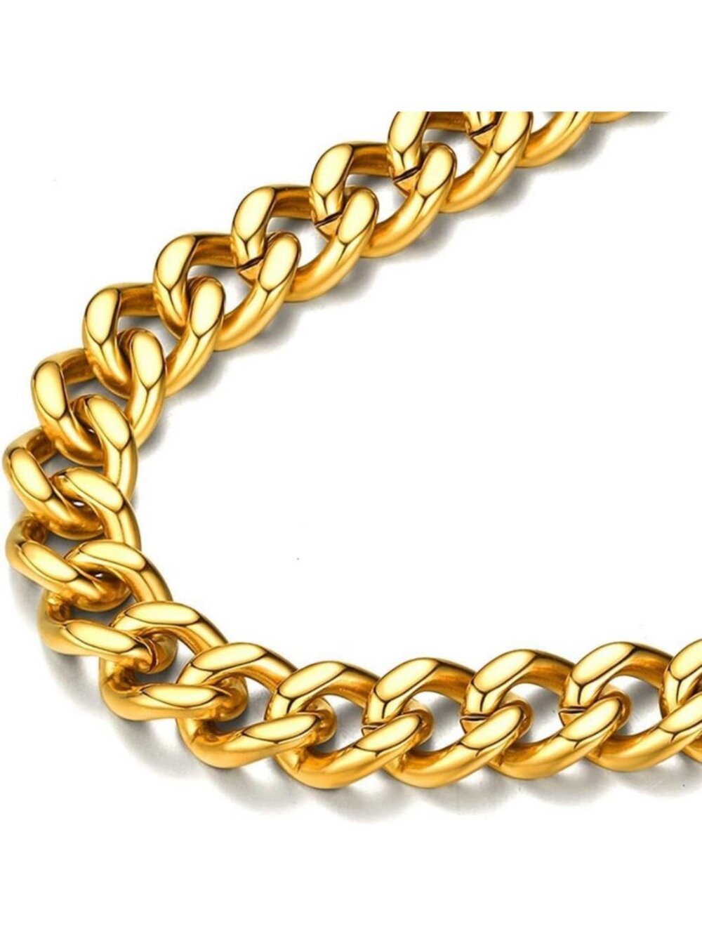 Chunky Gold Plated Curb Chain Necklace for Men | Hip Hop Cuban Link Neck Chains